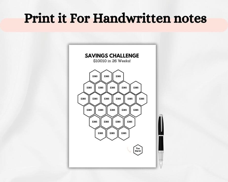 Printable Money Saving Challenge