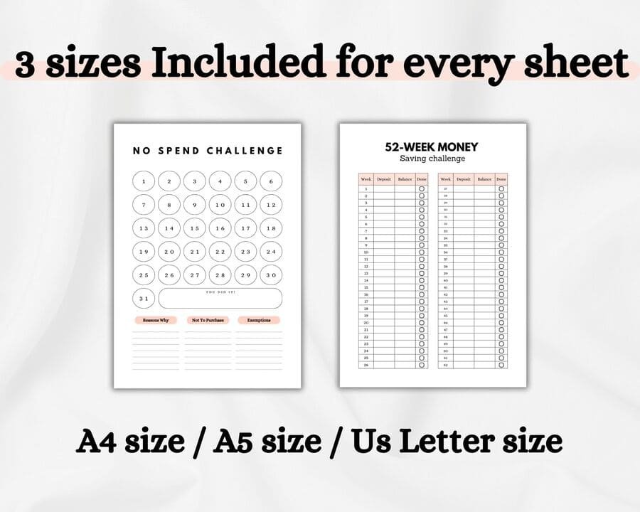 Printable Money Saving Challenge